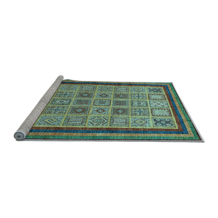 Sideview of Machine Washable Abstract Light Blue Modern Rug, wshabs533lblu