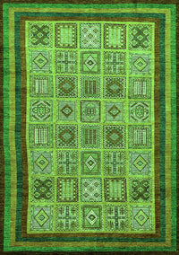 Abstract Green Modern Rug, abs533grn