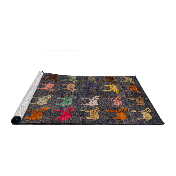 Sideview of Machine Washable Abstract Burgundy Brown Rug, wshabs5340