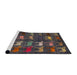 Sideview of Machine Washable Abstract Burgundy Brown Rug, wshabs5340