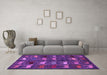 Machine Washable Abstract Purple Modern Area Rugs in a Living Room, wshabs5340pur