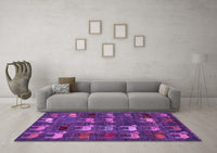 Machine Washable Abstract Purple Modern Rug, wshabs5340pur