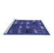 Sideview of Machine Washable Abstract Blue Modern Rug, wshabs5340blu