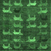 Square Machine Washable Abstract Emerald Green Modern Area Rugs, wshabs5340emgrn