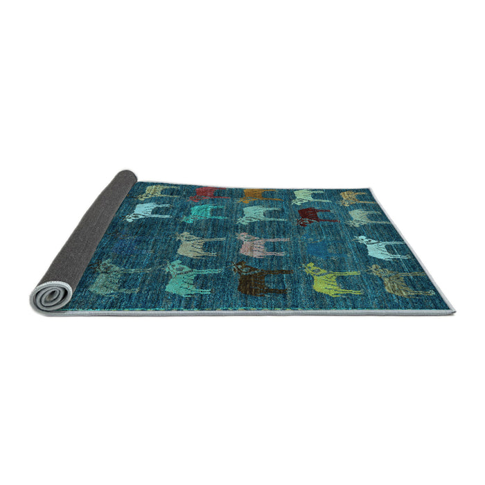 Sideview of Abstract Light Blue Modern Rug, abs5340lblu