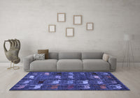 Machine Washable Abstract Blue Modern Rug, wshabs5340blu