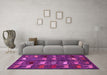 Machine Washable Abstract Pink Modern Rug in a Living Room, wshabs5340pnk