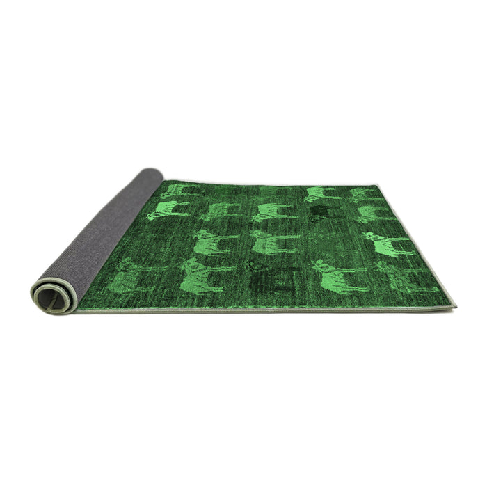 Sideview of Abstract Emerald Green Modern Rug, abs5340emgrn