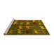 Sideview of Machine Washable Abstract Yellow Modern Rug, wshabs5340yw