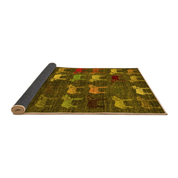 Sideview of Abstract Yellow Modern Rug, abs5340yw