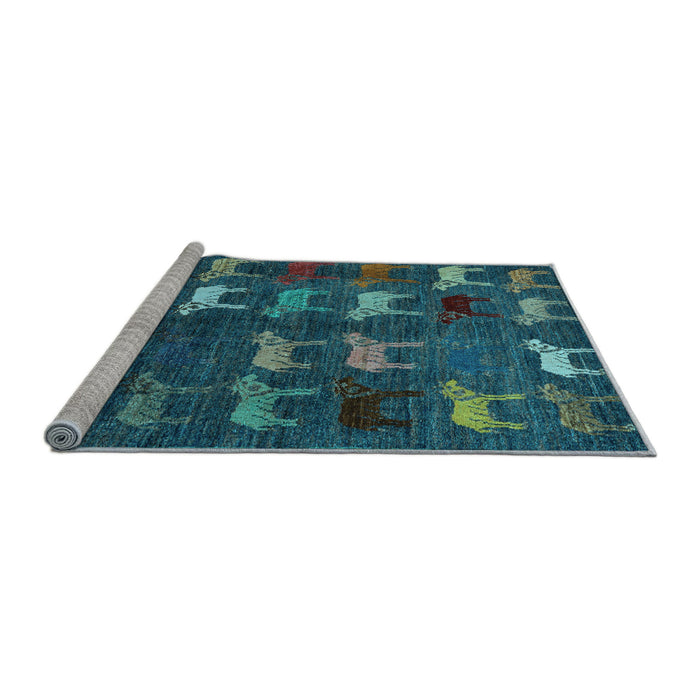 Sideview of Machine Washable Abstract Light Blue Modern Rug, wshabs5340lblu