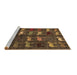 Sideview of Machine Washable Abstract Brown Modern Rug, wshabs5340brn