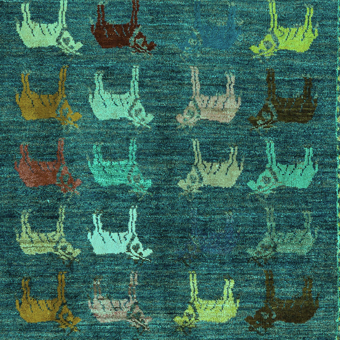 Machine Washable Abstract Turquoise Modern Area Rugs, wshabs5340turq