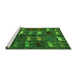 Sideview of Machine Washable Abstract Green Modern Area Rugs, wshabs5340grn