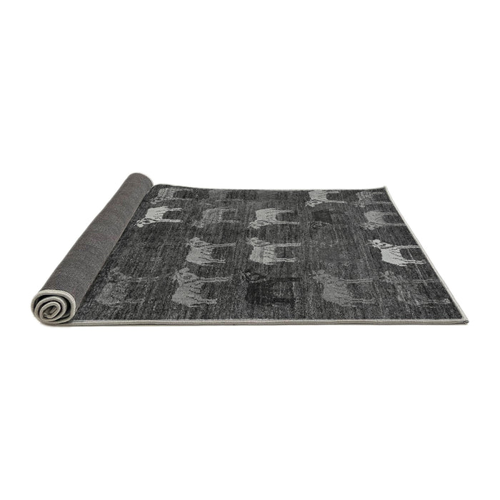 Sideview of Abstract Gray Modern Rug, abs5340gry