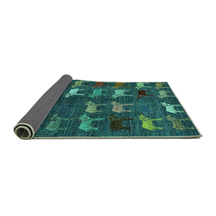 Sideview of Abstract Turquoise Modern Rug, abs5340turq