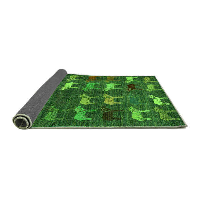 Sideview of Abstract Green Modern Rug, abs5340grn
