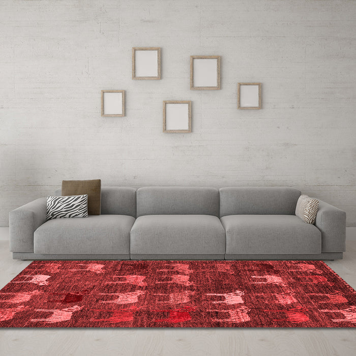 Modern Red Washable Rugs