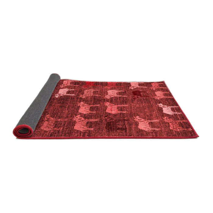 Abstract Red Modern Area Rugs