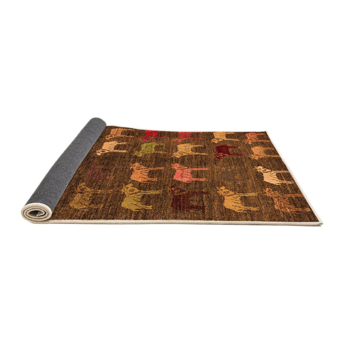 Sideview of Abstract Orange Modern Rug, abs5340org
