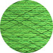 Round Machine Washable Abstract Green Modern Area Rugs, wshabs5341grn