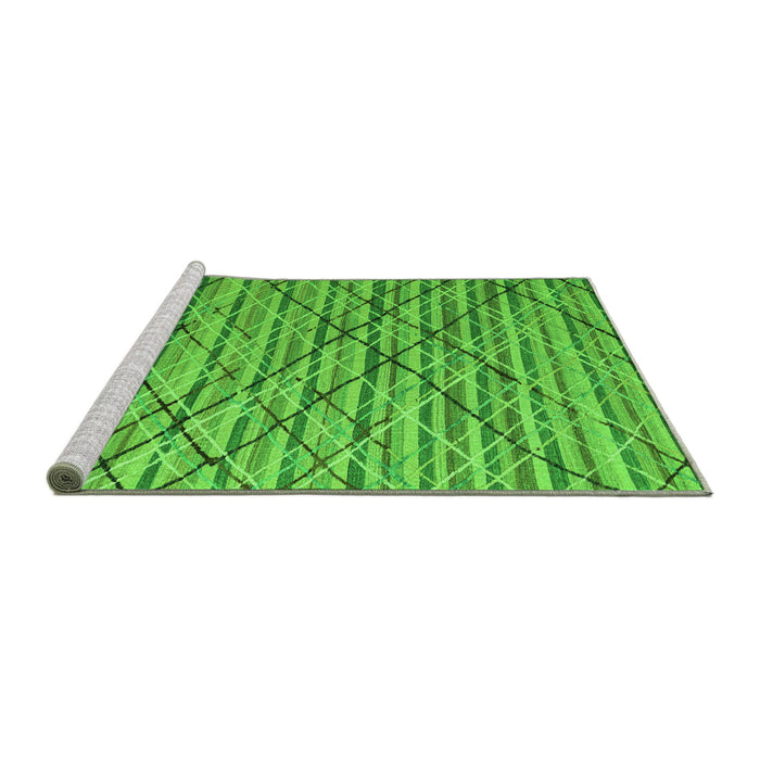 Sideview of Machine Washable Abstract Green Modern Area Rugs, wshabs5341grn