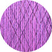 Round Machine Washable Abstract Purple Modern Area Rugs, wshabs5341pur