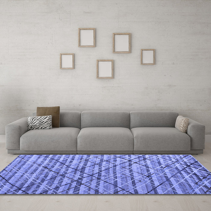 Machine Washable Abstract Blue Modern Rug in a Living Room, wshabs5341blu