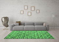 Machine Washable Abstract Emerald Green Modern Rug, wshabs5341emgrn