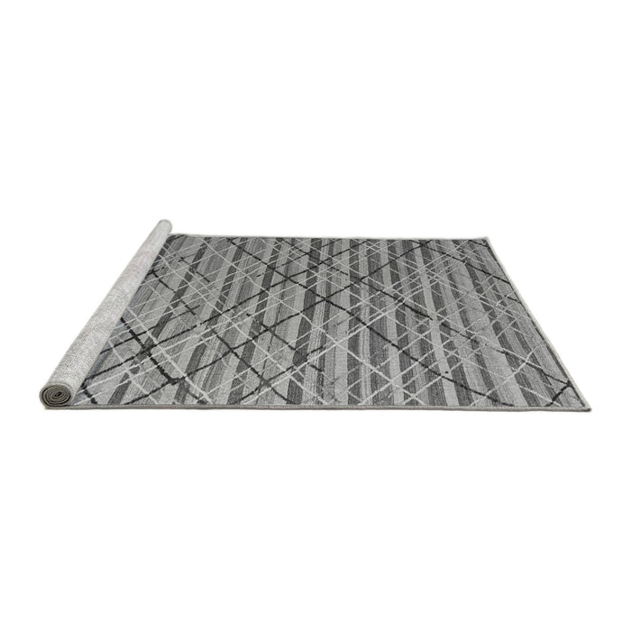 Sideview of Machine Washable Abstract Gray Modern Rug, wshabs5341gry