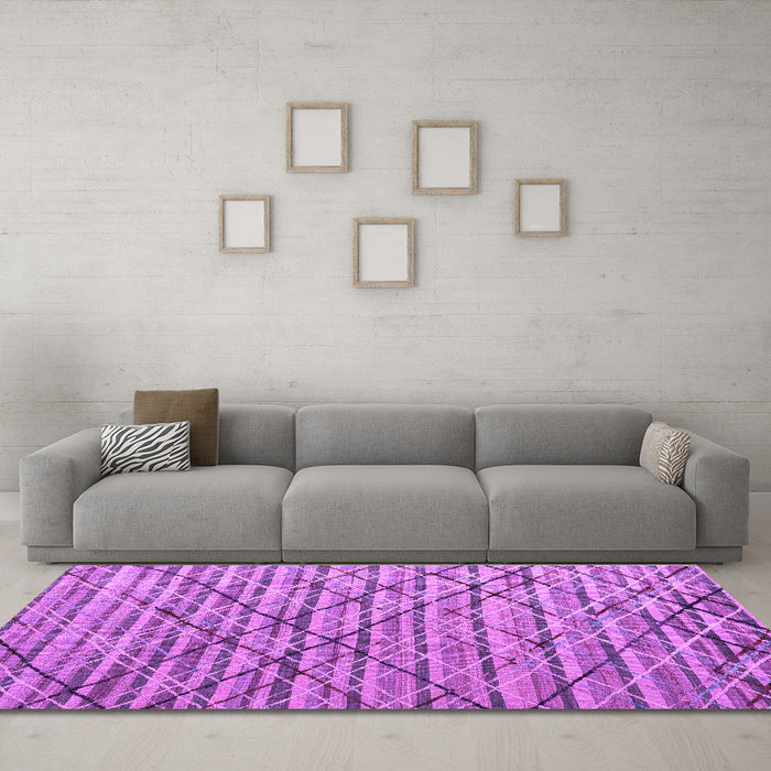 Machine Washable Abstract Purple Modern Area Rugs in a Living Room, wshabs5341pur