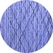 Round Abstract Blue Modern Rug, abs5341blu