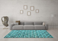 Machine Washable Abstract Light Blue Modern Rug, wshabs5341lblu