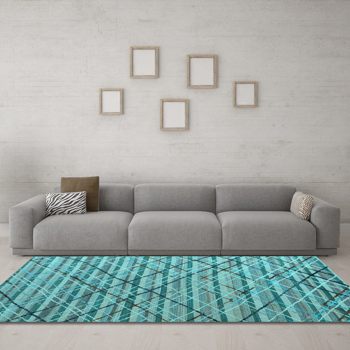 Machine Washable Abstract Light Blue Modern Rug in a Living Room, wshabs5341lblu