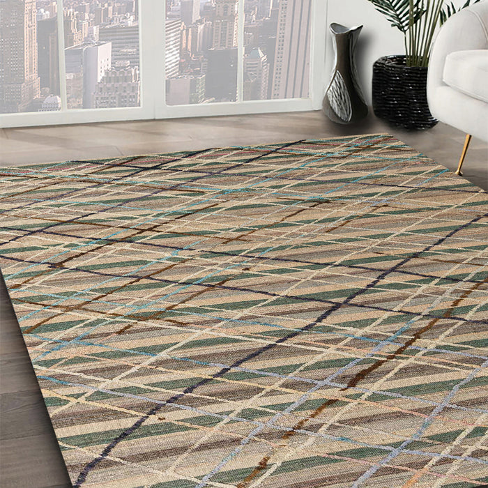 Machine Washable Abstract Light French Beige Brown Rug in a Family Room, wshabs5341
