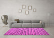 Machine Washable Abstract Pink Modern Rug in a Living Room, wshabs5341pnk