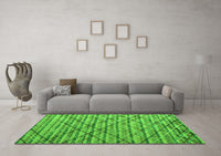 Machine Washable Abstract Green Modern Rug, wshabs5341grn