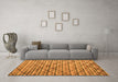 Machine Washable Abstract Orange Modern Area Rugs in a Living Room, wshabs5341org