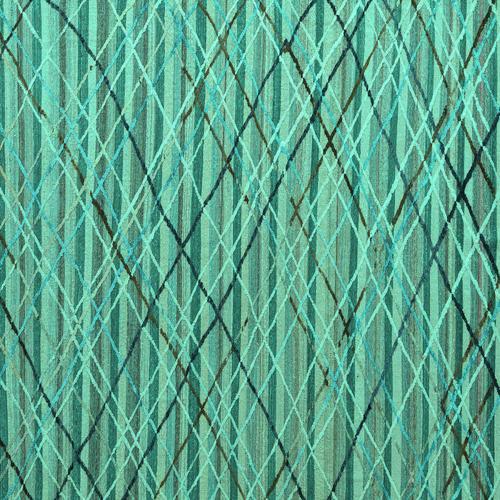 Square Abstract Turquoise Modern Rug, abs5341turq