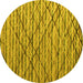 Round Abstract Yellow Modern Rug, abs5341yw