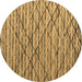 Round Abstract Brown Modern Rug, abs5341brn