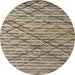 Round Machine Washable Abstract Light French Beige Brown Rug, wshabs5341