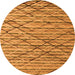 Round Machine Washable Abstract Orange Modern Area Rugs, wshabs5341org