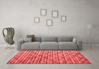 Machine Washable Abstract Red Modern Rug, wshabs5341red