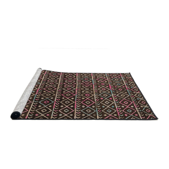 Sideview of Machine Washable Abstract Night Red Rug, wshabs5342