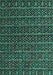 Machine Washable Abstract Turquoise Modern Area Rugs, wshabs5342turq