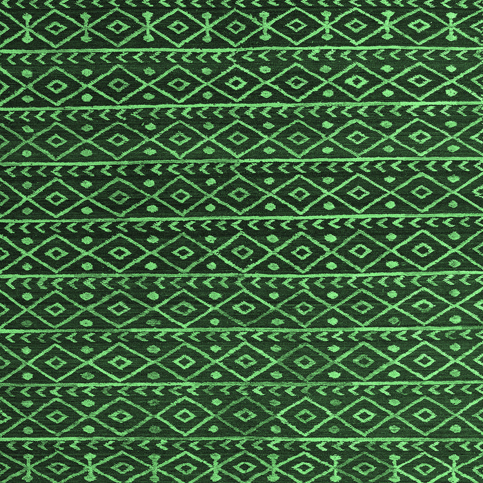 Square Abstract Emerald Green Modern Rug, abs5342emgrn