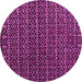 Round Machine Washable Abstract Pink Modern Rug, wshabs5342pnk