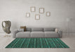 Machine Washable Abstract Turquoise Modern Area Rugs in a Living Room,, wshabs5342turq