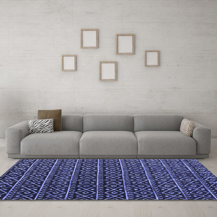Machine Washable Abstract Blue Modern Rug in a Living Room, wshabs5342blu